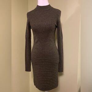 Max Studio Olive Long Sleeve Knit Dress